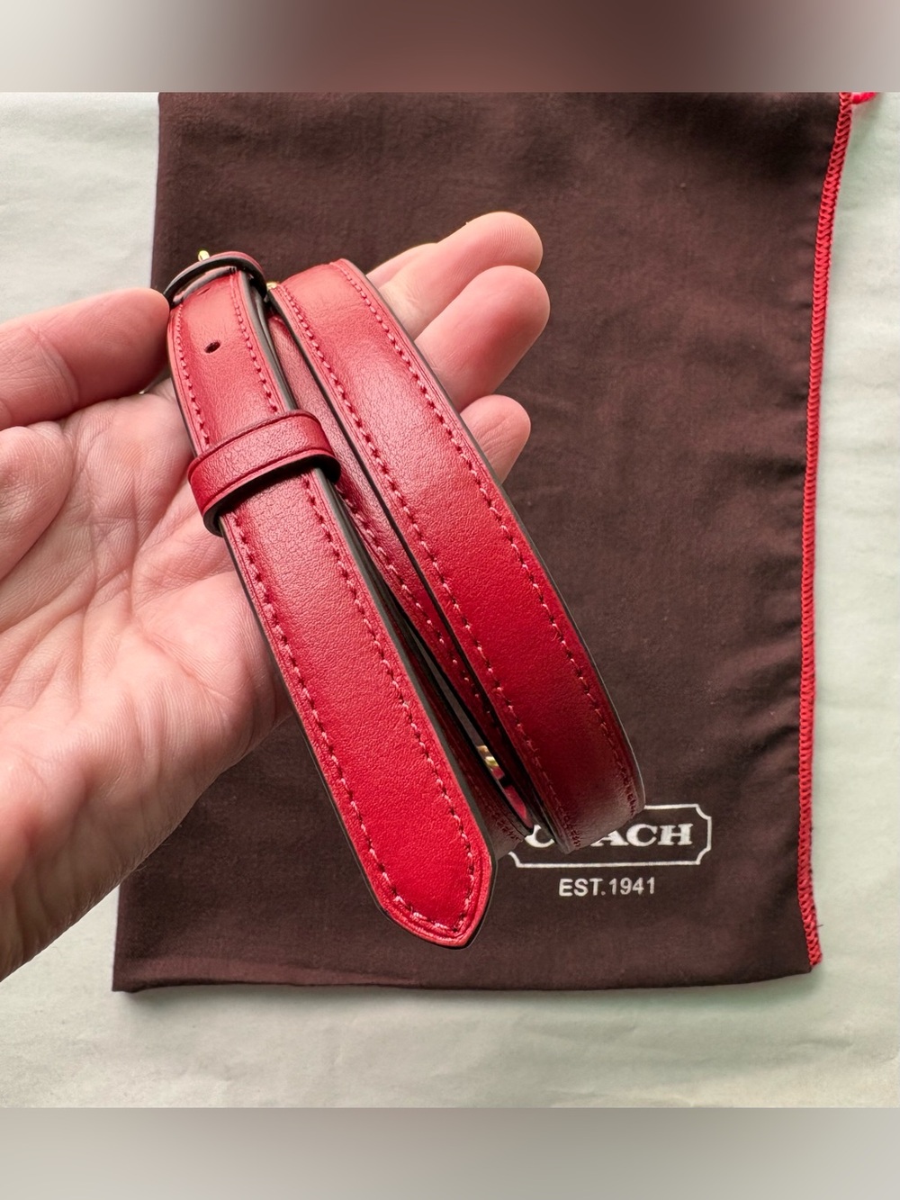 NEW 🍎 Coach Sport Red Leather Adjustable Crossbody Replacement Strap